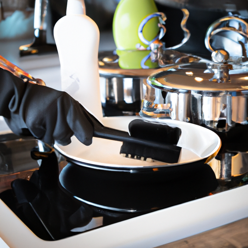 Image of a person cleaning and maintaining cookware